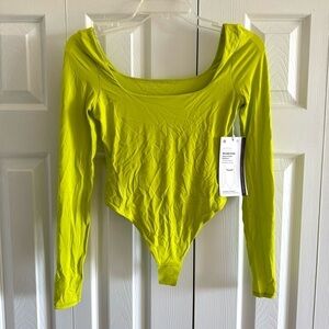 NWT! LULULEMON Wundermost Square-Neck Bodysuit, Size XS, Green